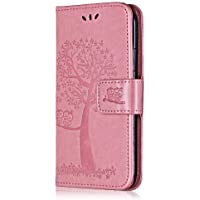 Thrion - Funda para iPhone 12 Pro- piel sintética con tapa para iPhone 12 Pro- con función atril y tarjetero- color rosa